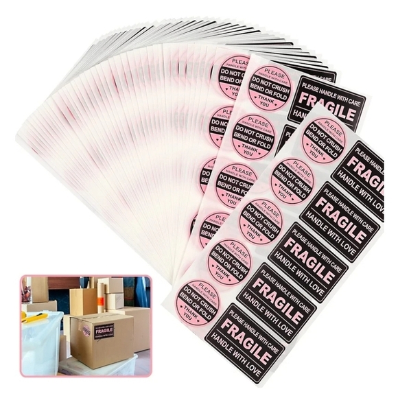 🔹️50 pack Fragile Stickers for shipping ✨️🖤 - Picture 1 of 9